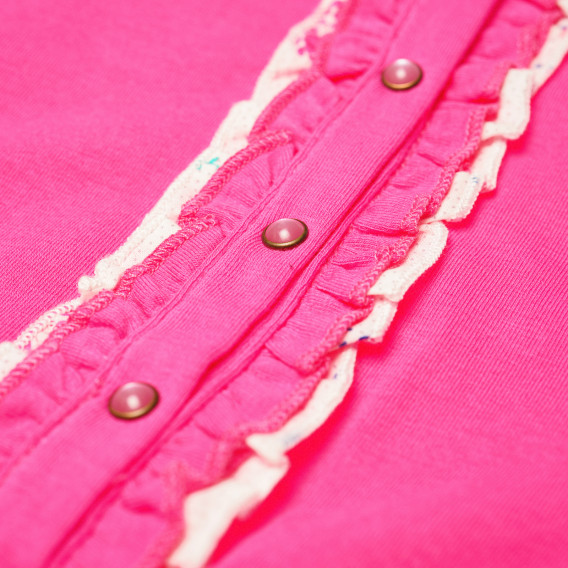 Памучна рокля за момиче розова Naf Naf 162041 3