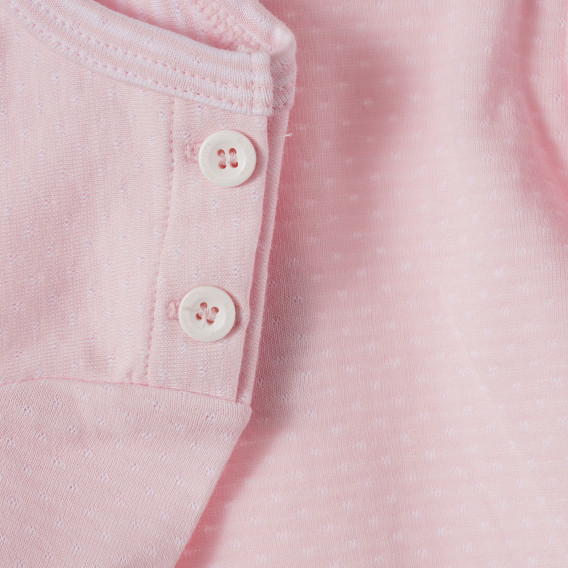 Памучен комплект от блуза и панталон за момиче розов Benetton 162165 3
