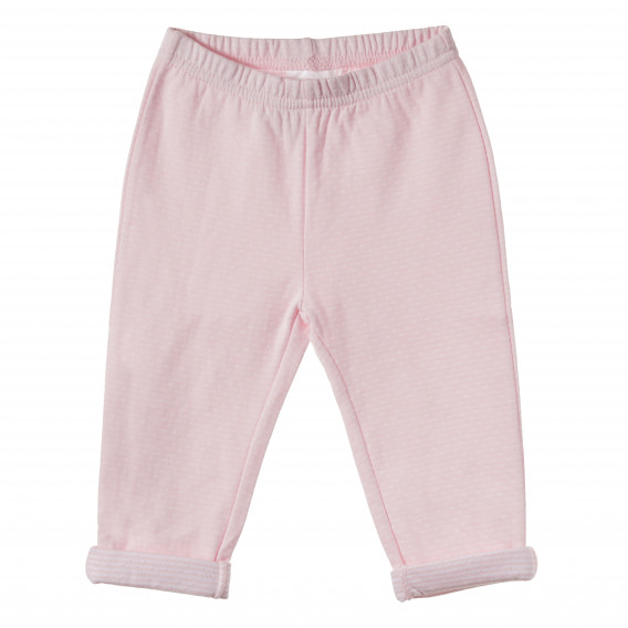 Памучен комплект от блуза и панталон за момиче розов Benetton 162166 4