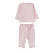 Памучен комплект от блуза и панталон за момиче розов Benetton 162169 6