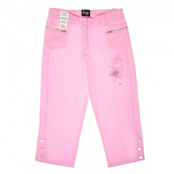 Ленен панталон за момиче розов MDP 162273 