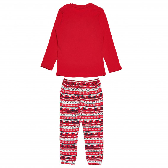 Комплект блуза и панталон с коледни мотиви, червени Idexe 163329 4