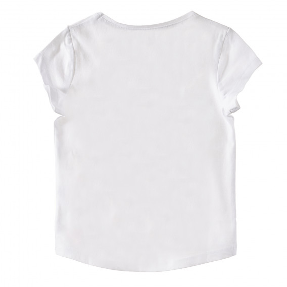 Памучна блуза с принт сърце за момиче, бяла KIABI 163426 4