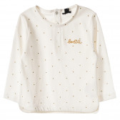 Памучна блуза с дълъг ръкав за бебе за момичебяла KIABI 163427 