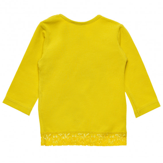 Блуза с дълъг ръкав жълта за момиче Benetton 163474 3