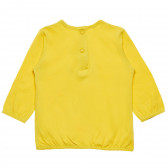 Памучна блуза с дълъг ръкав жълта за момиче Benetton 163479 3
