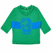 Блуза с дълъг ръкав зелена за момче Benetton 163533 