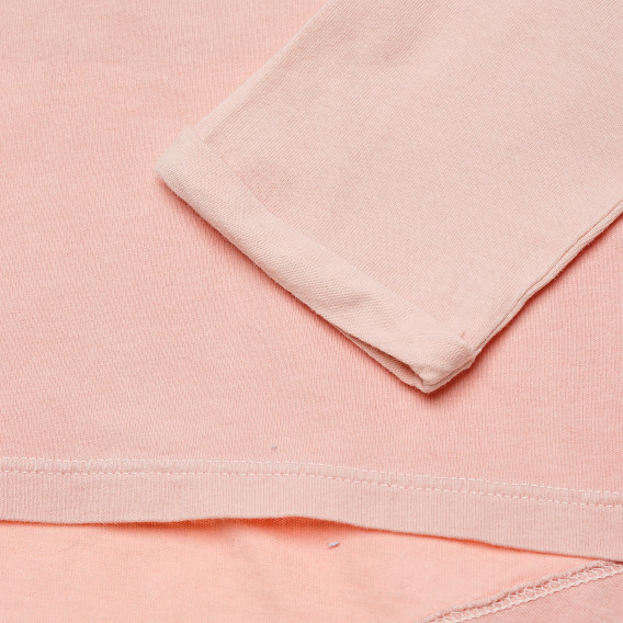 Памучна блуза с дълъг ръкав розова за момиче Benetton 163699 3