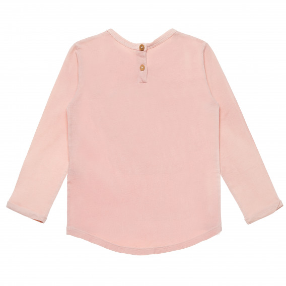 Памучна блуза с дълъг ръкав розова за момиче Benetton 163704 4