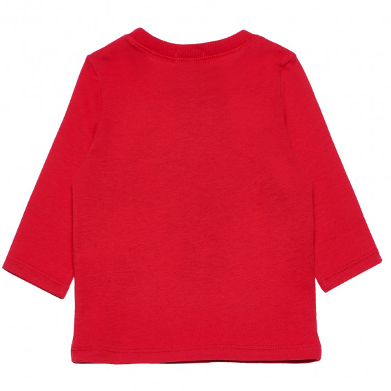Памучна блуза с дълъг ръкав червена за момиче Benetton 163711 4