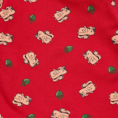 Памучна блуза с дълъг ръкав и щампа червена за бебе Benetton 163714 2