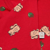Памучна блуза с дълъг ръкав и щампа червена за бебе Benetton 163715 3