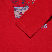 Памучна блуза с дълъг ръкав червена за момиче Benetton 163722 3