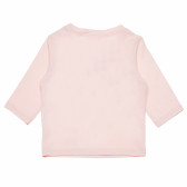 Памучна блуза с дълъг ръкав розова за момиче Benetton 163735 4