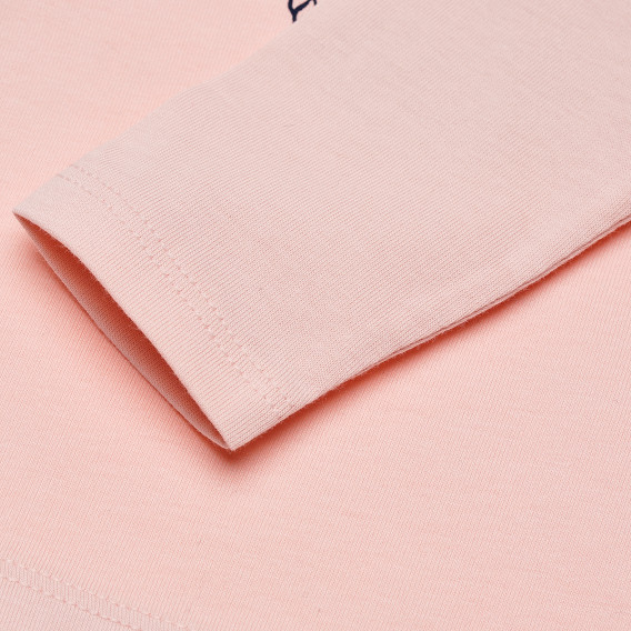 Памучна блуза с дълъг ръкав розова за бебе Benetton 163746 3