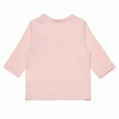 Памучна блуза с дълъг ръкав розова за бебе Benetton 163750 4