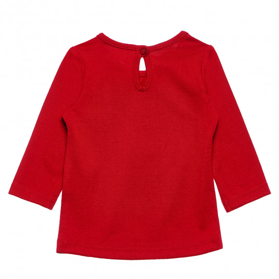 Блуза с дълъг ръкав за бебе, червена  Benetton 163792 2