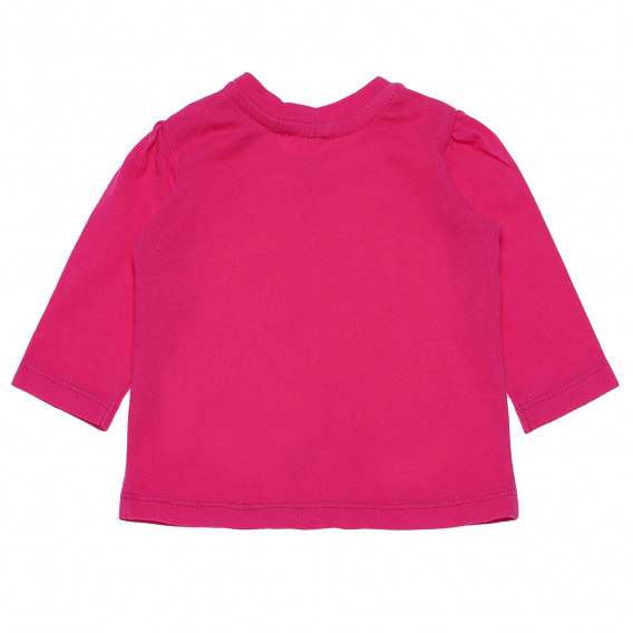 Памучна блуза с дълъг ръкав розова за момиче Benetton 163819 3