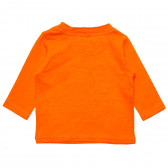Памучна блуза с дълъг ръкав оранжева за бебе Benetton 163949 3