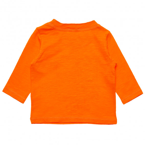Памучна блуза с дълъг ръкав оранжева за бебе Benetton 163949 3