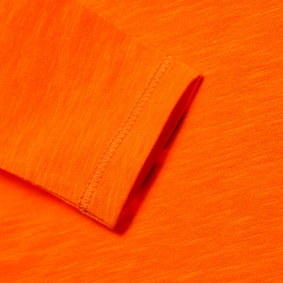 Памучна блуза с дълъг ръкав оранжева за бебе Benetton 163950 4