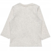 Памучна блуза с дълъг ръкав сива Benetton 163972 4