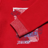 Памучна блуза с дълъг ръкав червена за бебе Benetton 163991 3
