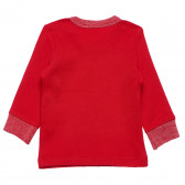 Памучна блуза с дълъг ръкав червена за бебе Benetton 163992 4