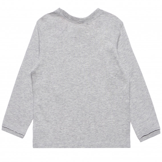 Памучна блуза с дълъг ръкав сива за бебе Benetton 163998 4