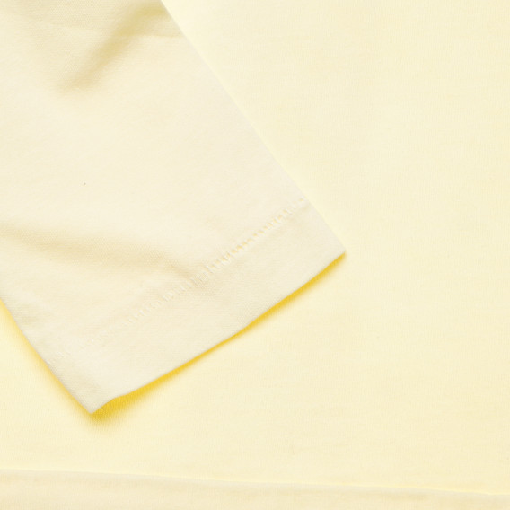Памучна блуза с дълъг ръкав жълта за момиче Benetton 164067 3