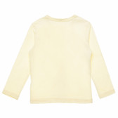 Памучна блуза с дълъг ръкав жълта за момиче Benetton 164068 4