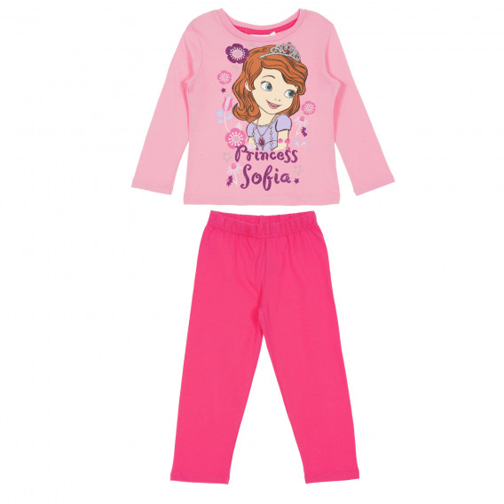 Памучен комплект блуза и панталон за бебе за момиче розови Disney 164728 