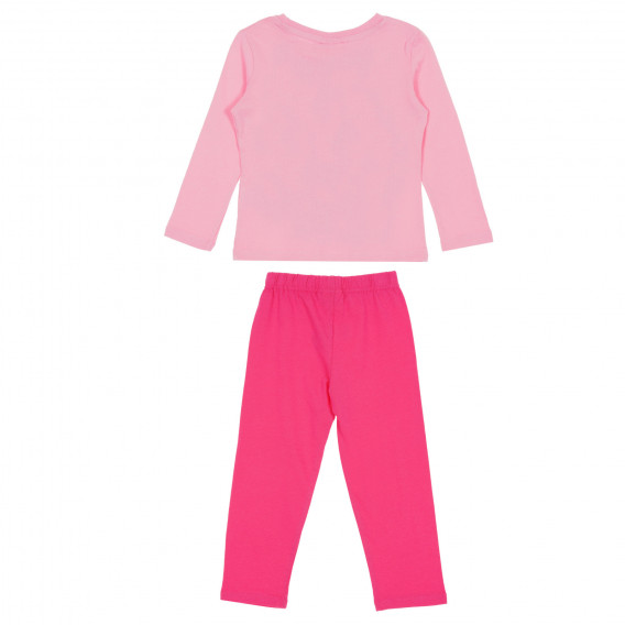 Памучен комплект блуза и панталон за бебе за момиче розови Disney 164739 5