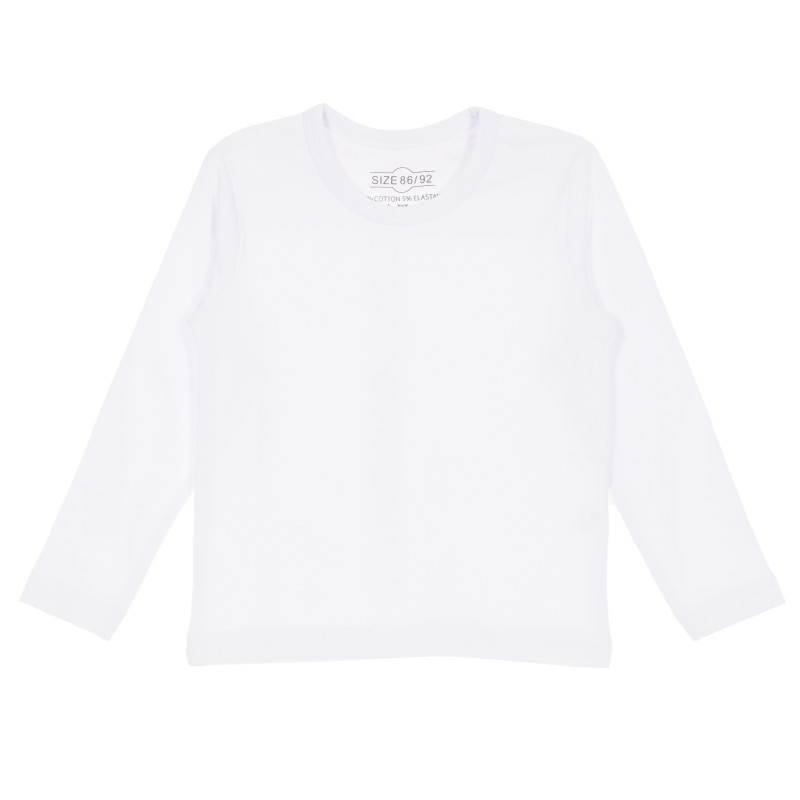 Памучна блуза с дълъг ръкав за бебе бяла  165034