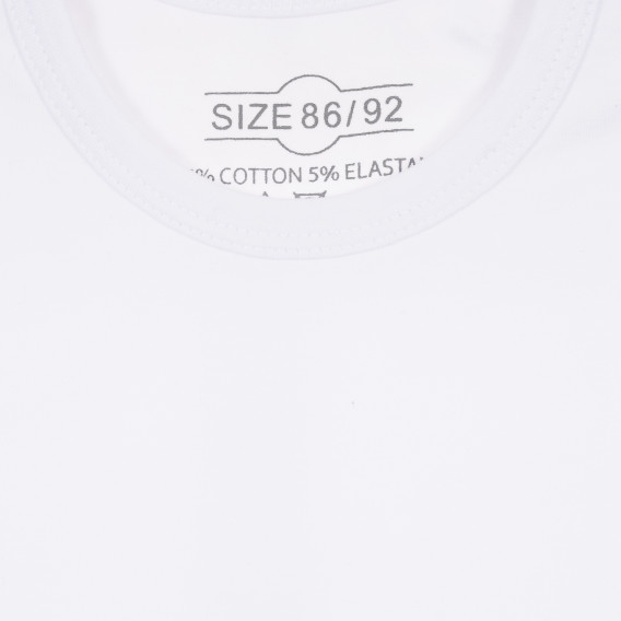 Памучна блуза с дълъг ръкав за бебе бяла Disney 165035 2