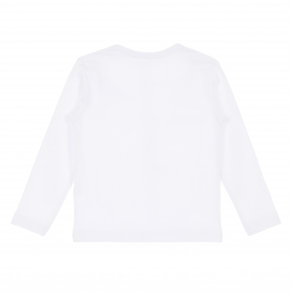 Памучна блуза с дълъг ръкав за бебе бяла Disney 165037 4