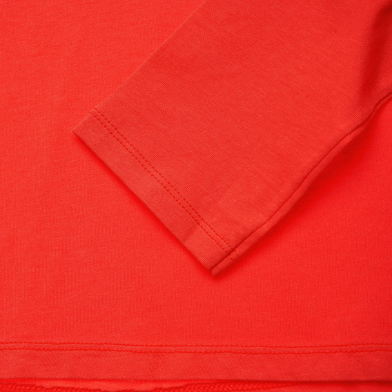 Памучна блуза с дълъг ръкав коралова за момиче Benetton 165966 3