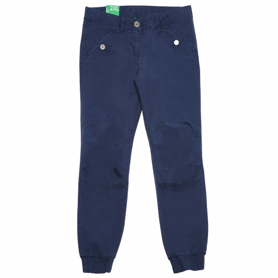 Памучни панталони сини за момиче Benetton 166120 5