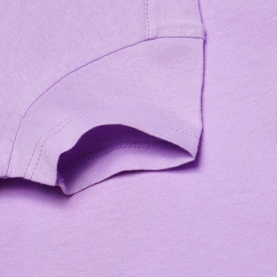 Памучна тениска лилава за момиче Benetton 166616 4