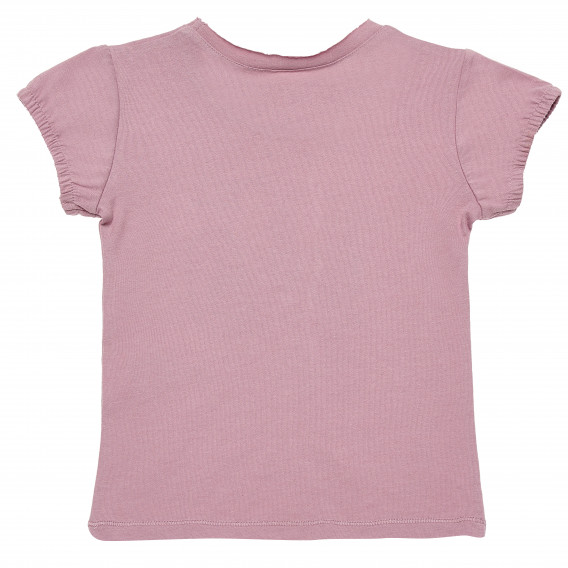 Памучна тениска розова за момиче Benetton 166638 4