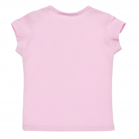 Памучна тениска розова за момиче Benetton 166646 4