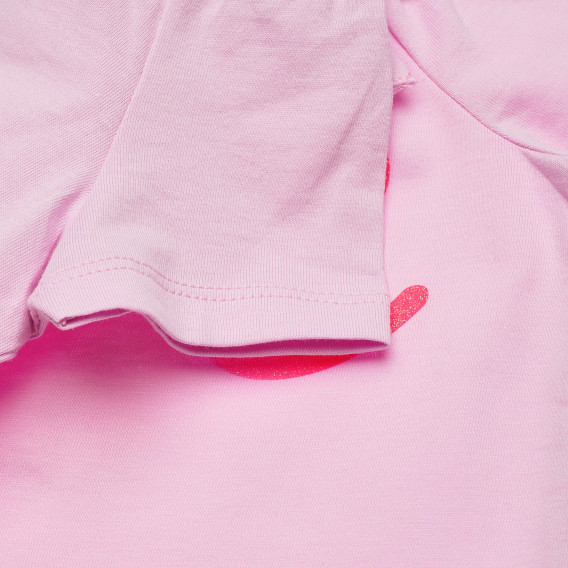 Памучна тениска розова за момиче Benetton 166649 3