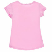 Памучна тениска розова за момиче Benetton 166654 4