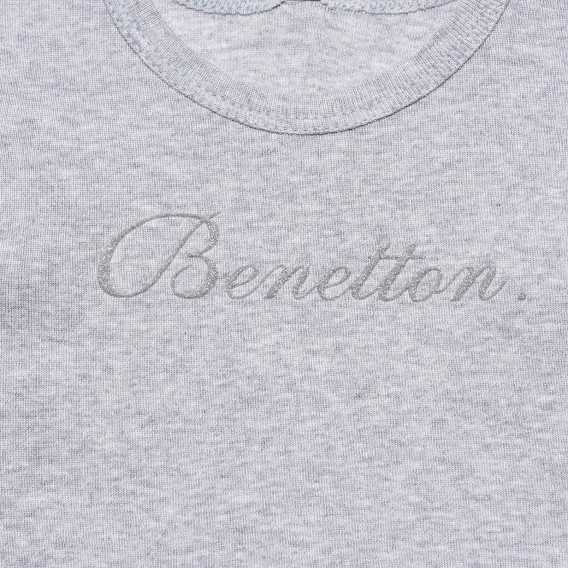 Памучна тениска сива за момиче Benetton 166787 2