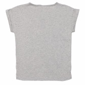 Памучна тениска сива за момиче Benetton 166805 4