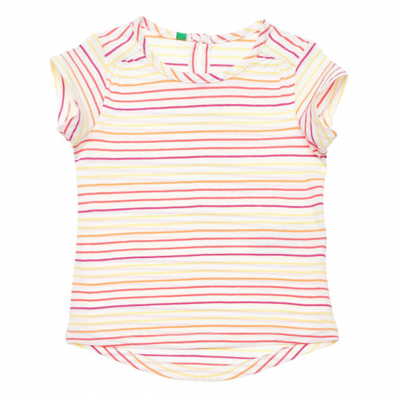 Памучна тениска многоцветна за момиче Benetton 167012 