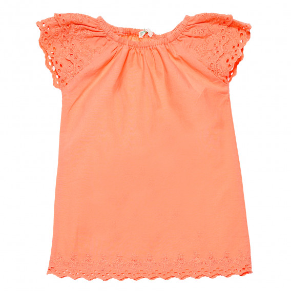 Памучна рокля коралова за момиче Benetton 167090 