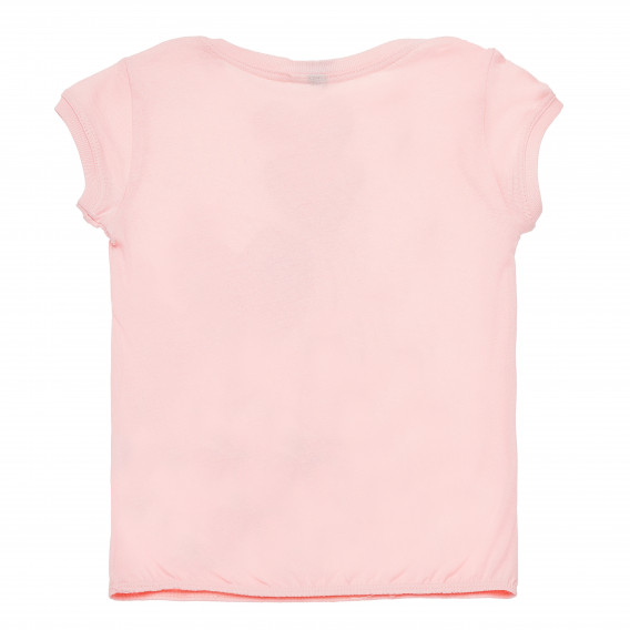 Памучна тениска розова за момиче Benetton 167129 4
