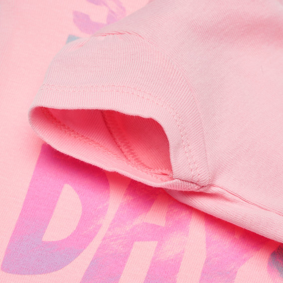 Памучна тениска розова за момиче Benetton 167195 3