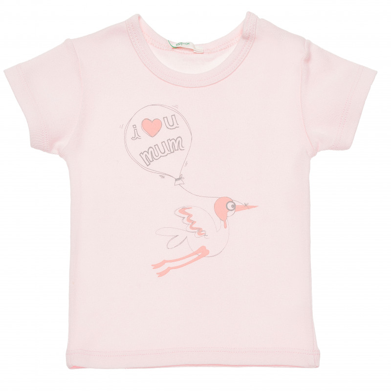 Памучна тениска розова за момиче  167201